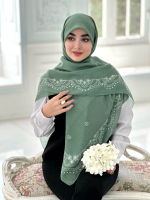 روسری نخی مدل نازگل سبز