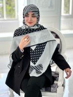روسری نخی مدل رزا مشکی - Image 2