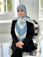 روسری نخی مدل رزا آبی - Image 2