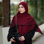 روسری نخ ژاکارد مدل لویی ویتون زرشکی