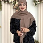 روسری سوپر نخ تک رنگ موکا