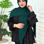 روسری پلیسه نخی زمردی