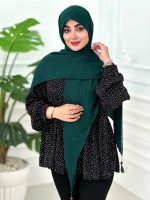 روسری پلیسه نخی زمردی