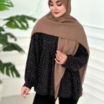 روسری پلیسه نخی موکا