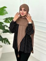 روسری پلیسه نخی موکا - Image 3