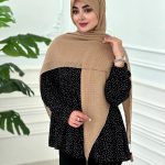 روسری پلیسه نخی کرم