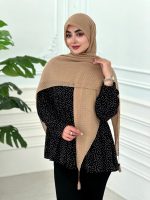 روسری پلیسه نخی کرم