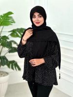 روسری پلیسه نخی مشکی