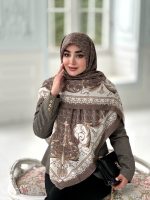 روسری نخی مدل گوچی باروک شکلاتی