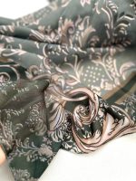 روسری نخی مدل حسنا رنگ سبز کرم - Image 3