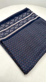 روسری نخی مدل نسترن رنگ سرمه ای - Image 3