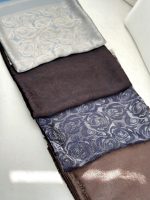 روسرس ابریشم نخ ژاکارد مجلسی مدل رز قهوه ای تیره - Image 2