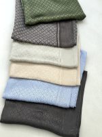 روسری ابریشم نخ ژاکارد مجلسی قواره 110 کرم - Image 2