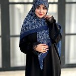 روسری نخی مدل لونا سرمه ای