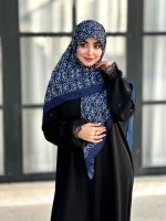 روسری نخی مدل لونا سرمه ای