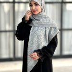 روسری نخی مدل لونا طوسی سبز