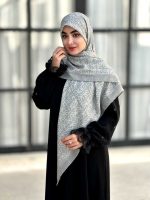 روسری نخی مدل لونا طوسی سبز