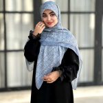 روسری نخی مدل لونا آبی
