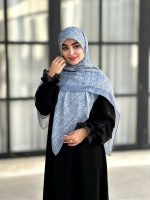 روسری نخی مدل لونا آبی