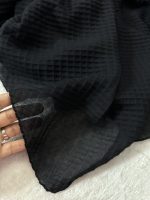 روسری پلیسه نخی مشکی - Image 2