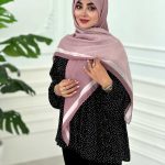روسری نخی مدل طیفی صورتی کالباسی