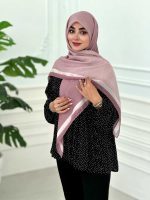 روسری نخی مدل طیفی صورتی کالباسی