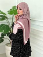 روسری نخی مدل طیفی صورتی کالباسی - Image 2
