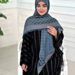 روسری ابریشم نخ ژاکارد مجلسی مدل پاپیونک کله غازی