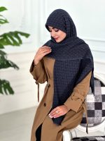 روسری نخ ژاکارد مدل پاییز آبی جین - Image 2