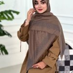 روسری نخ ژاکارد مدل پاییز نسکافه ای