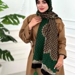 شال موهر طرح دار تناژ سبز مشکی