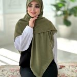 روسری آرامش سبز زیتونی