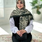 روسری نخی مدل آلا سبز