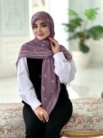 روسری نخی مدل بهارک بنفش (جامانده) - Image 2