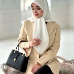 روسری فلورانس مجلسی رنگ سفید عروس قواره 100