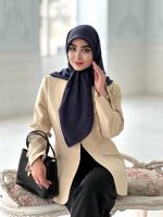 روسری فلورانس مجلسی رنگ سرمه ای قواره 100 - Image 2