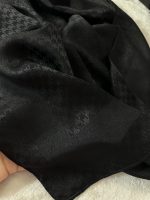 روسری نخ ابریشم ژاکارد مشکی مدل پیچاز - Image 2