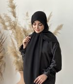 روسری مشکی مدل نخ سوزنی