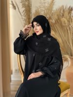 روسری مشکی نخ کریشه نگین دار