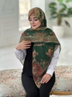 روسری نخی مدل سایه رنگ سبز - Image 2