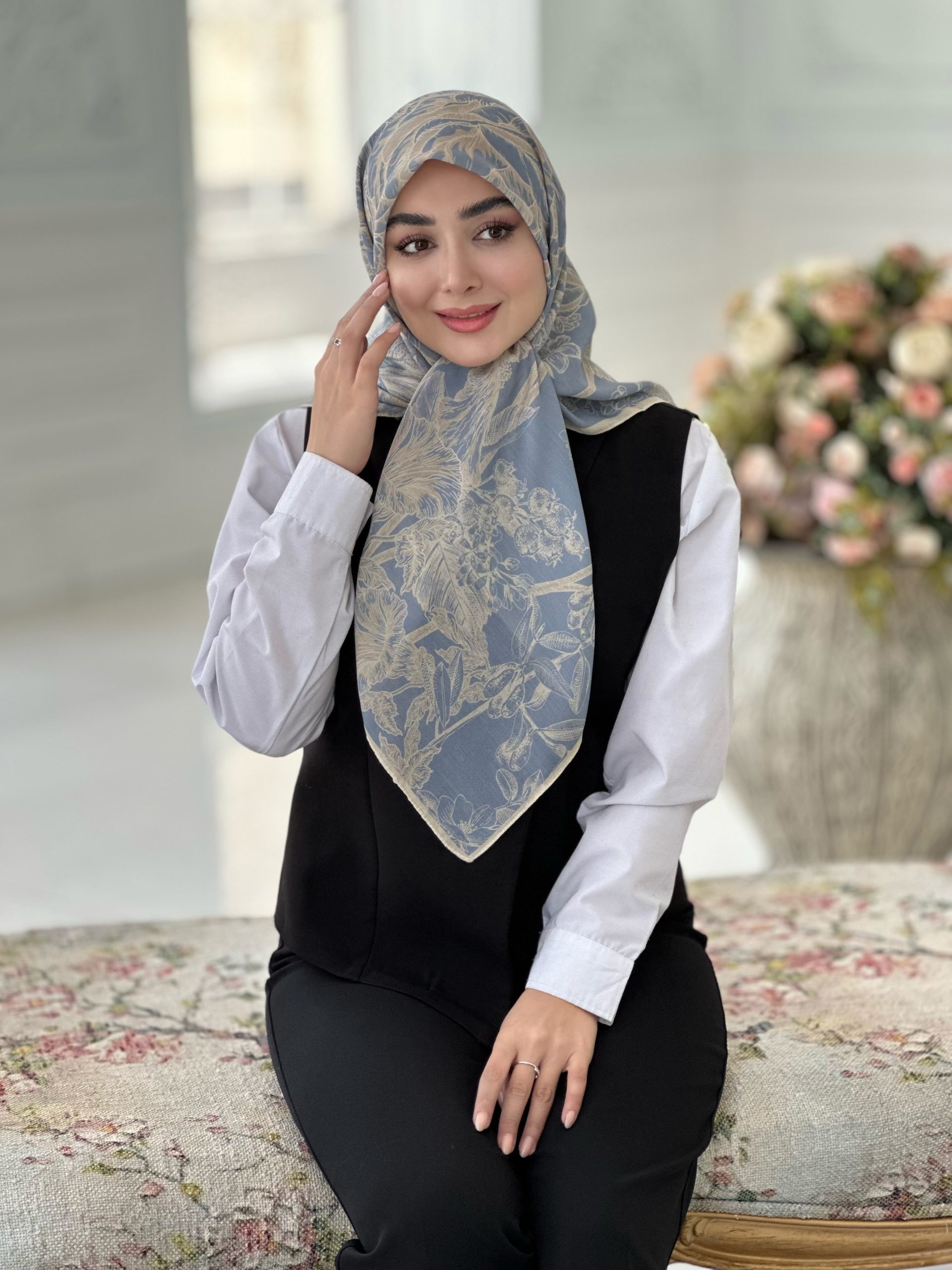 IMG_20260713_123913 روسری نخی مدل مدل ترنم قواره 110 - Image 1
