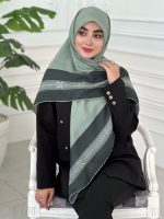 روسری نخی مدل شکیبا رنگ سبز