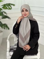 روسری نخی مدل شکیبا تناژ خاکی
