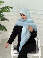 روسری نخی مدل شکیبا رنگ آبی - Image 2