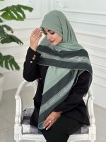 روسری نخی مدل شکیبا رنگ سبز - Image 2