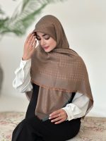 روسری ابریشم نخ ژاکارد مجلسی مدل روناک