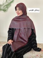 روسری نخ ابریشم ژاکارد مجلسی مدل رز - Image 3